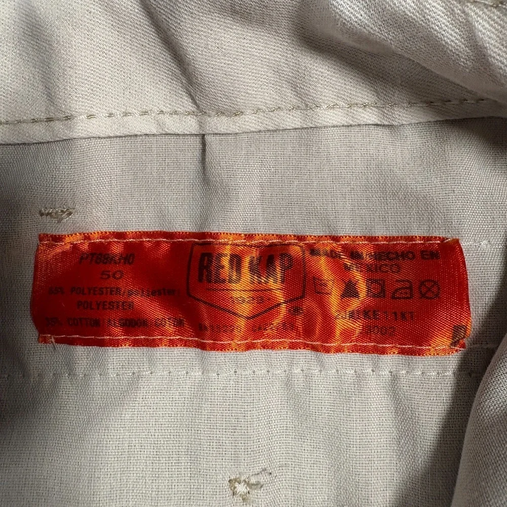 Red Kap Men's Cargo Pants Size 50 Tan Beige Flat Front‎ Hemmed Outdoor Casual
